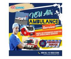 With Advanced Medical Machiine Hire Medivic Aviation Train Ambulance Service in Guwahati